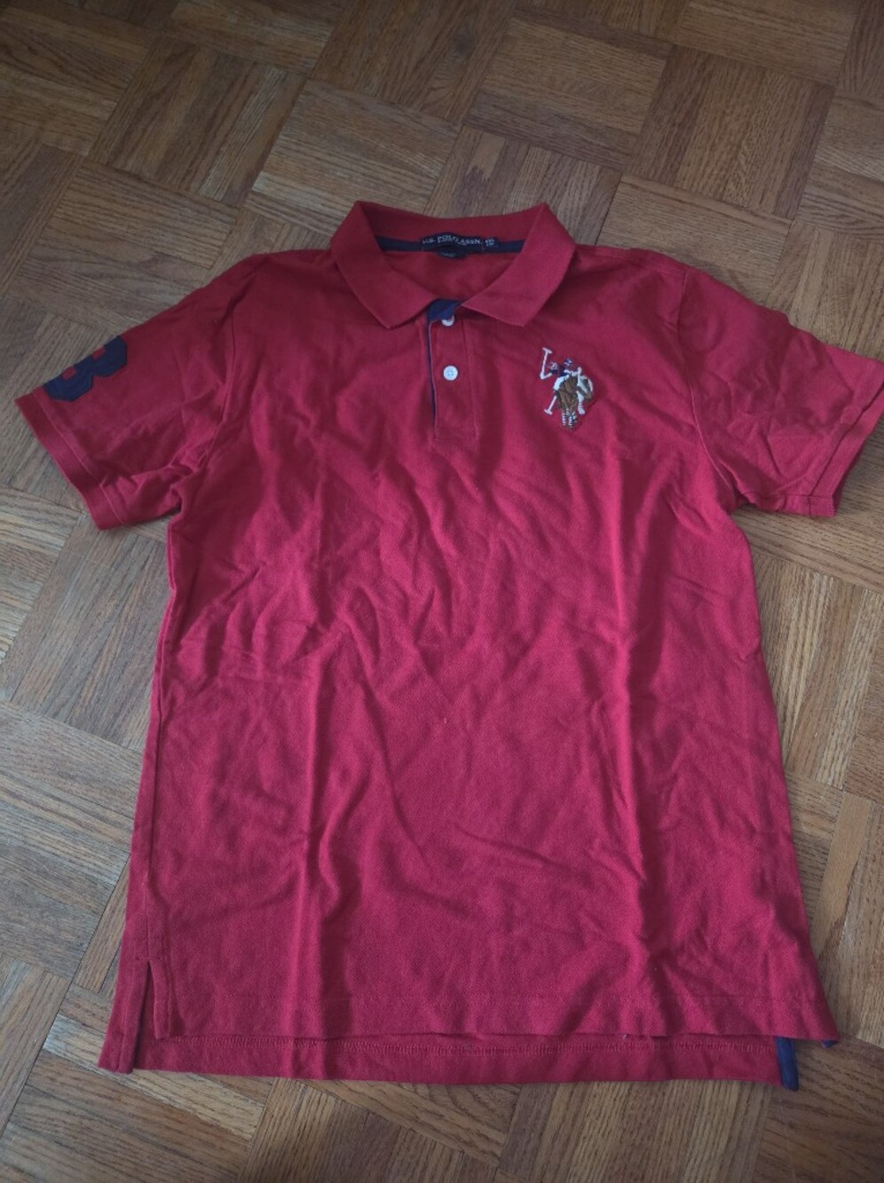 Kid's Red Polo Shirt with Embroidered Logo